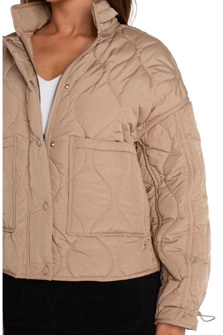 Hooded Quilted Jacket, Alternate, color, CAMEL