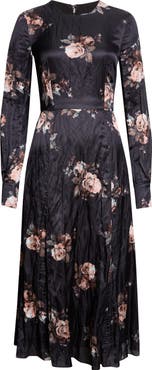 Erdem Margot Crushed Satin Midi Dress
