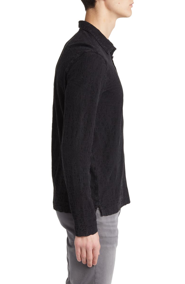John Varvatos Adam Jacquard Long Sleeve Polo, Alternate, color, 