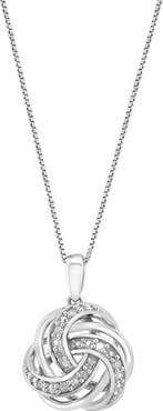 EFFY Sterling Silver Diamond Swirl Pendant Necklace