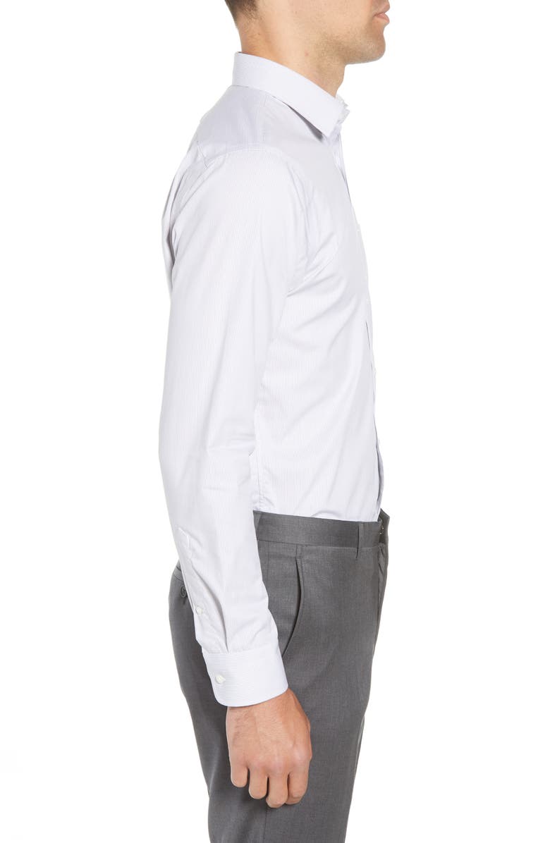 NORDSTROM MEN'S SHOP Trim Fit Non-Iron Stripe Dress Shirt, Alternate, color, 