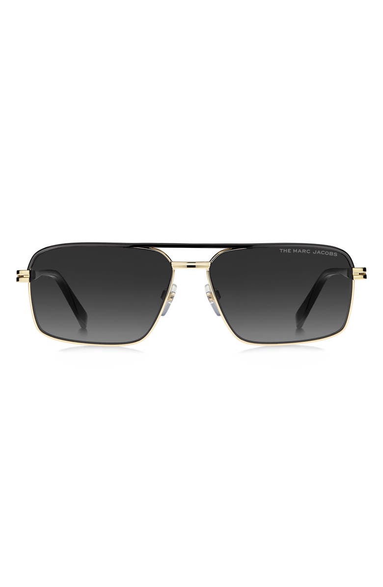 Marc Jacobs 59mm Gradient Rectangular Aviator Sunglasses, Main, color,