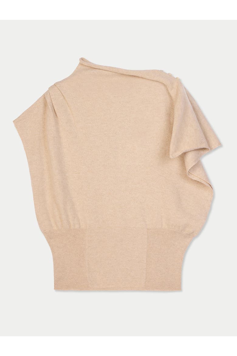 Cashmere Asymmetrical Top, Main, color, beige