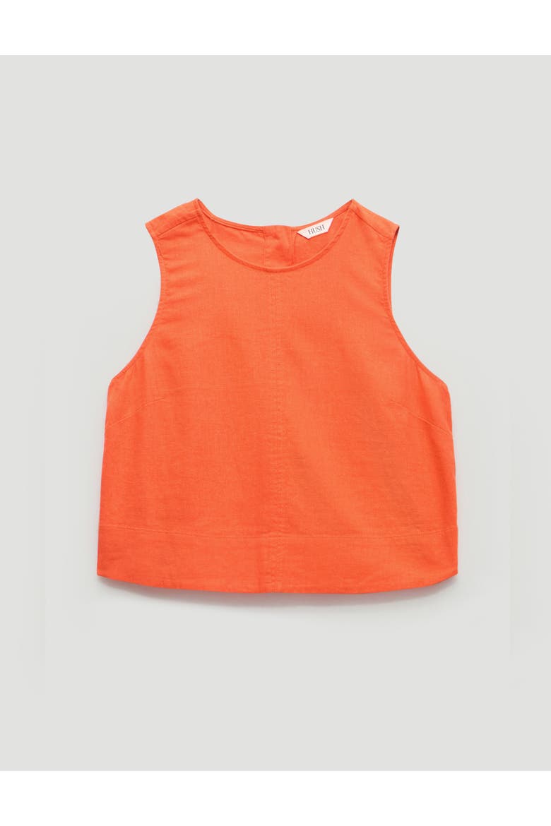 Vera Linen Blend Shell Top, Alternate, color, Bright Orange