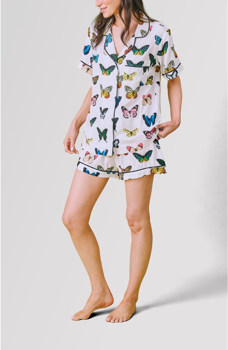 Katie Kime Mariposa Shorts Set, Main, color, White