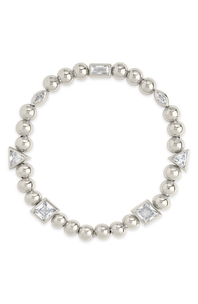 Sterling Forever Amaris Bead Bracelet, Main, color, Silver