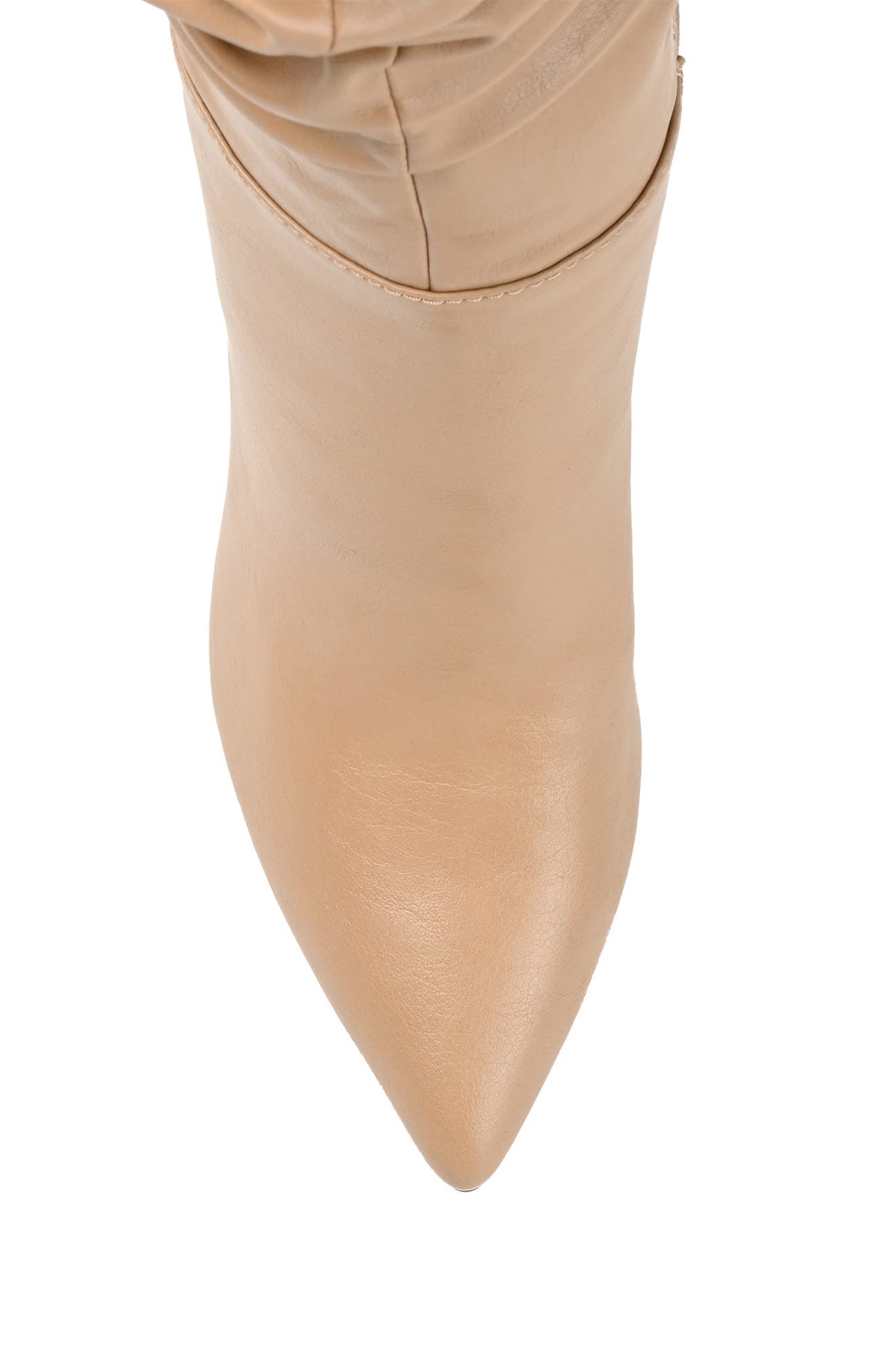 Sarie Ruched Shaft Pointed Toe Stiletto Boot - Extra Wide Calf, Alternate, color, TAN