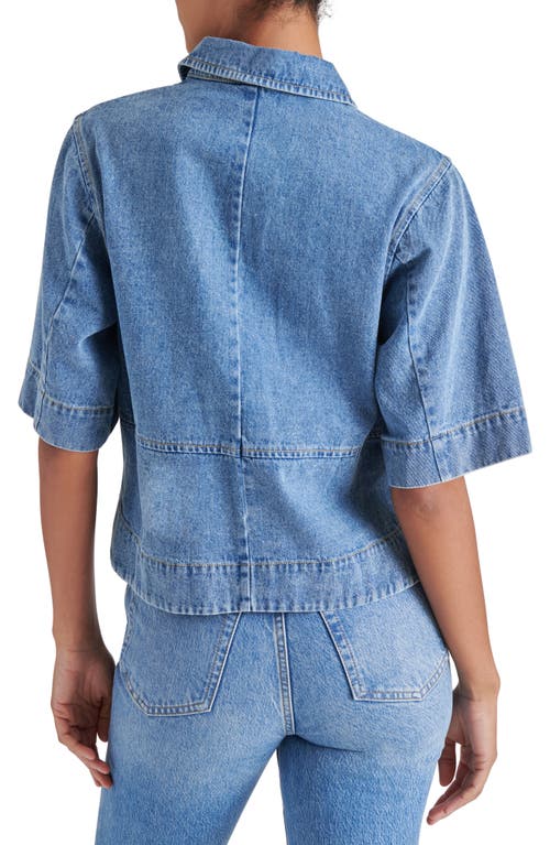 Steve Madden Eliana Denim Shirt In Medium Blue