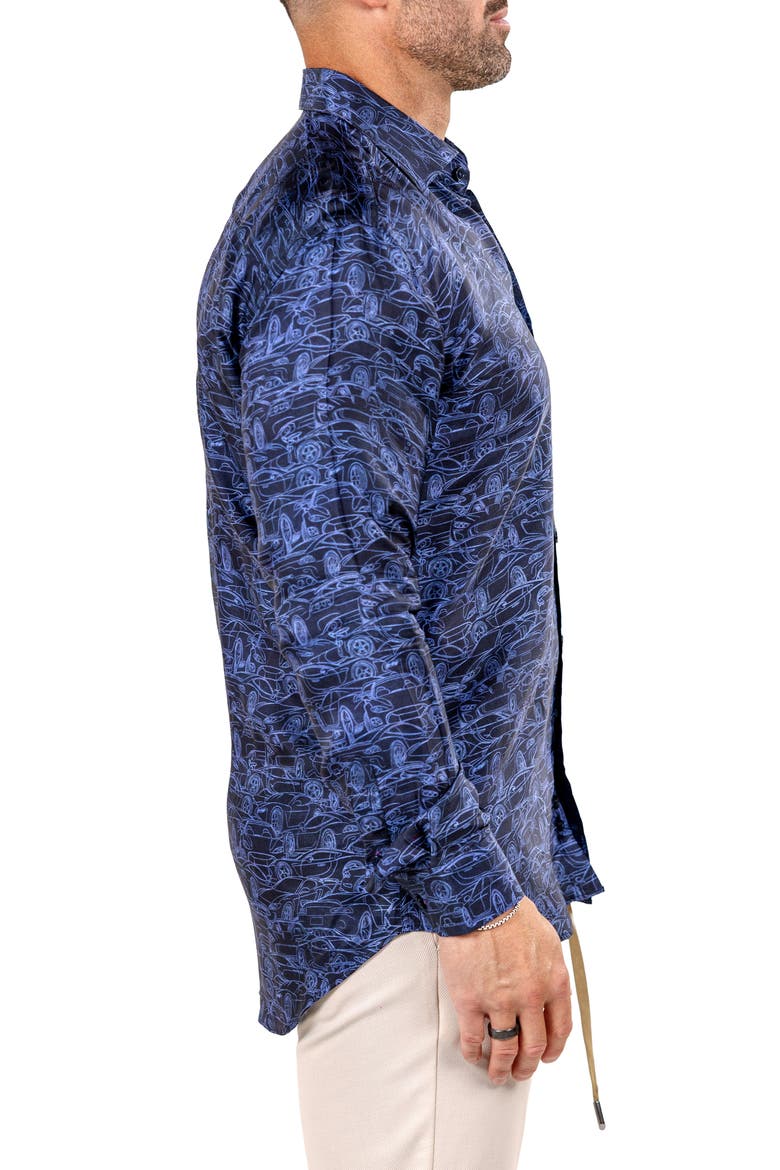 Fibonacci Marthy Contemporary Fit Button-Up Shirt, Alternate, color, BLUE