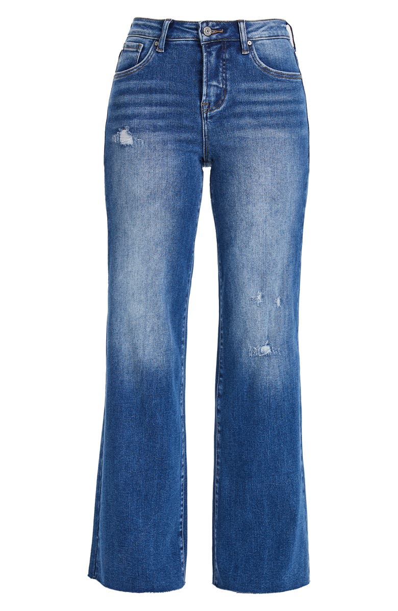 Bayeas Raw Hem High Waist Wide Leg Jeans, Alternate, color, Azure