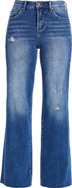 Bayeas Raw Hem High Waist Wide Leg Jeans