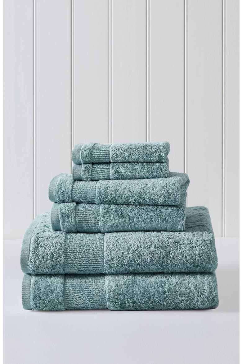 Island Retreat 6-Piece Towel Set, Alternate, color, TURQUOISE-AQUA
