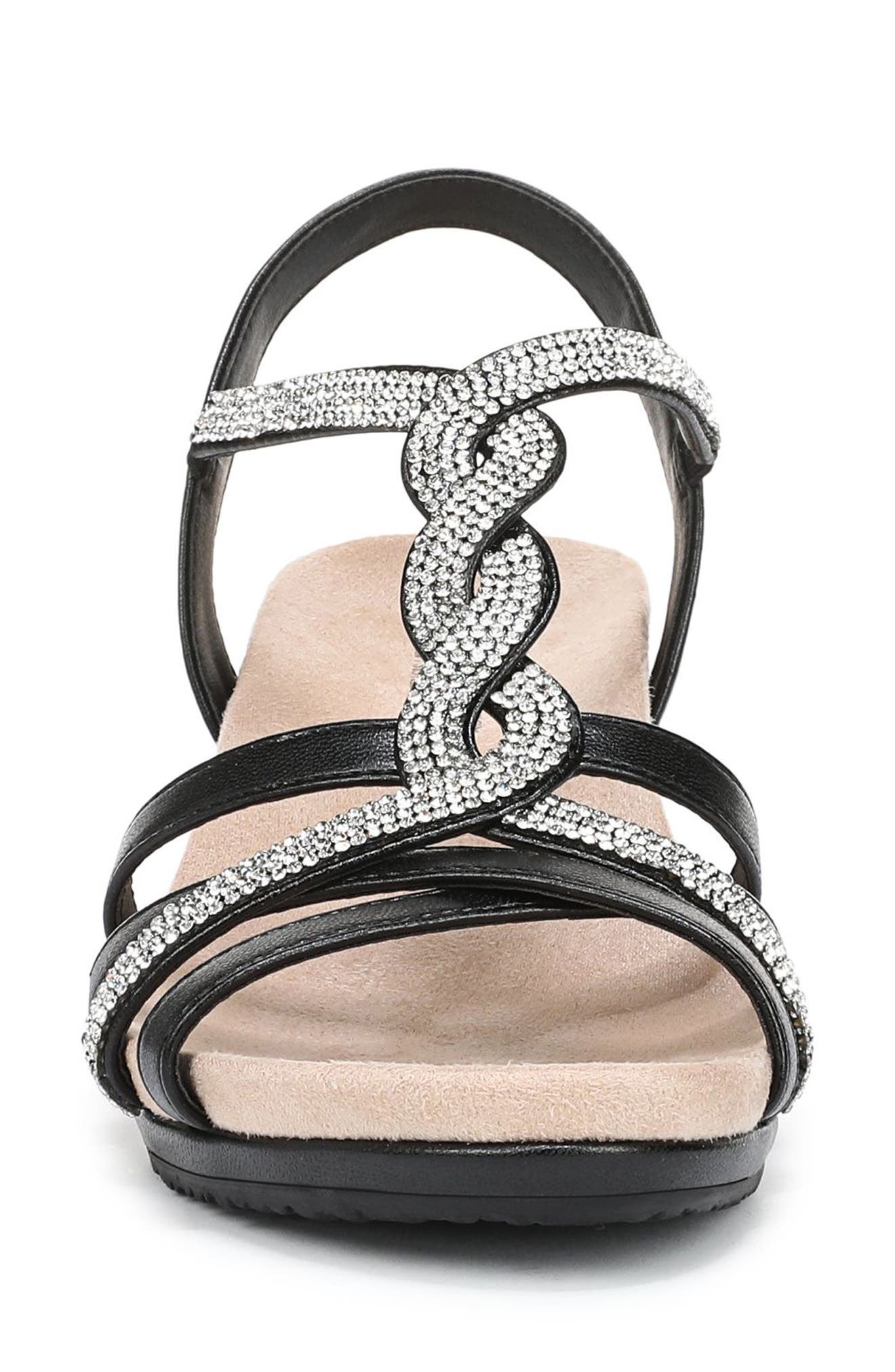 LifeStride Miami Slingback Wedge Sandal, Alternate, color, Black