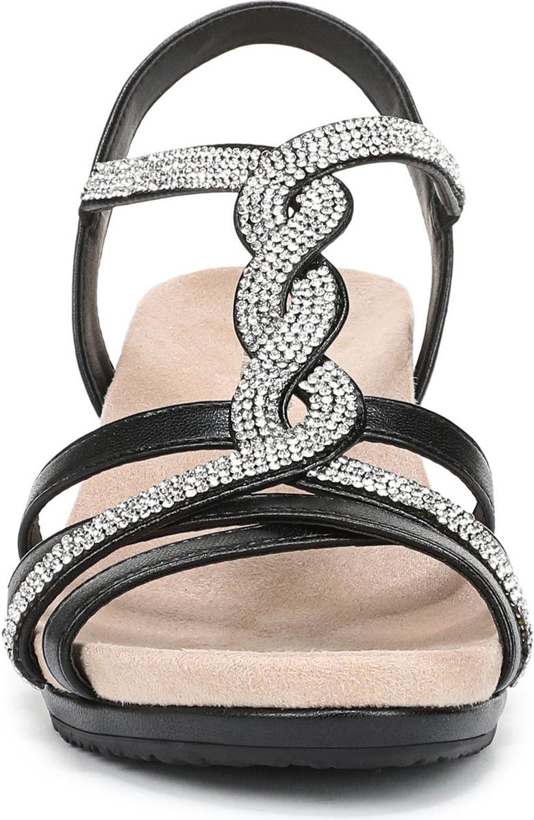 LifeStride Miami Slingback Wedge Sandal, Alternate, color, Black