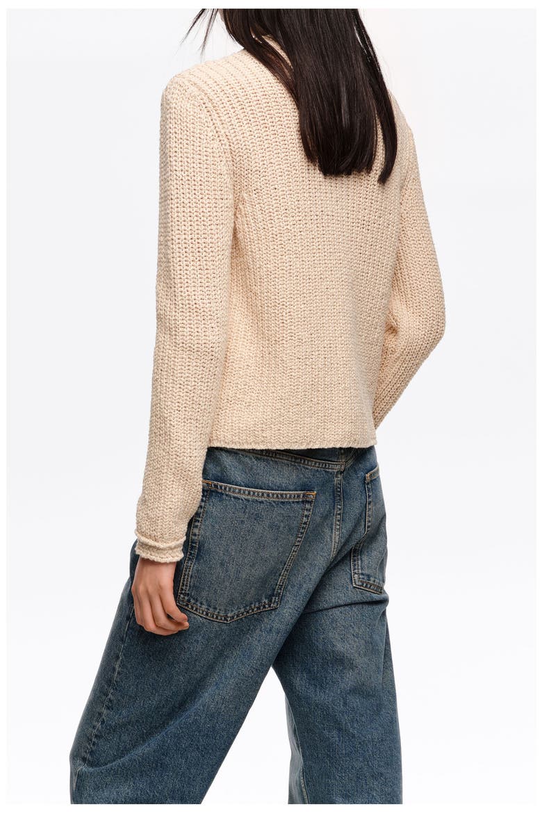 Cotton Cardigan With Flat Bobbles, Alternate, color, BEIGE