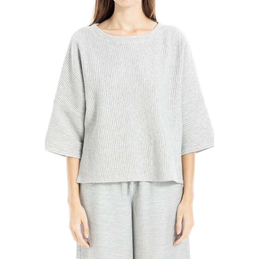 Max Studio Ottoman Rib Dolman Sleeve Sweater In Light Heather Gray