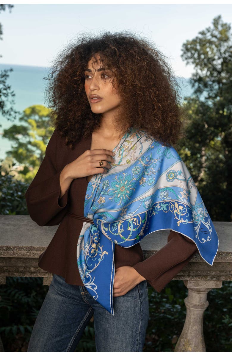 Elizabetta Paulina - Silk Foulard for Women, Alternate, color, Blue