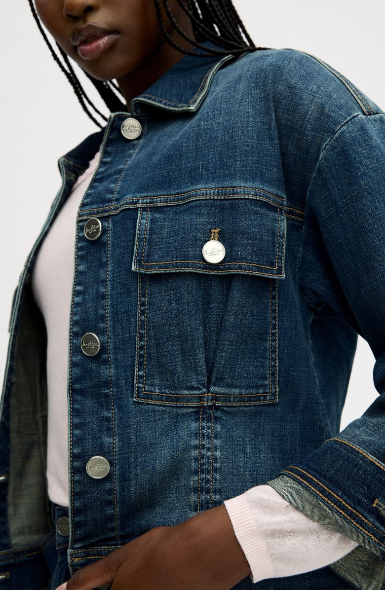 Sam Edelman Cinch Waist Denim Jacket, Alternate, color, Bozeman Med Wash