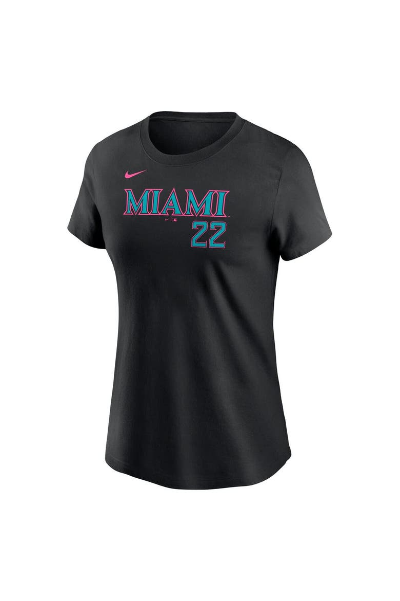 Women's Nike Sandy Alcantara Black Miami Marlins 2025 City Connect Fuse Name & Number T-Shirt, Alternate, color, Black