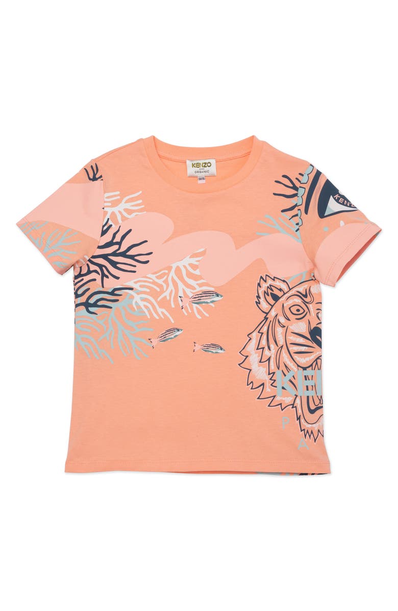 KENZO Kids' Tiger Undersea Graphic Tee, Main, color, 