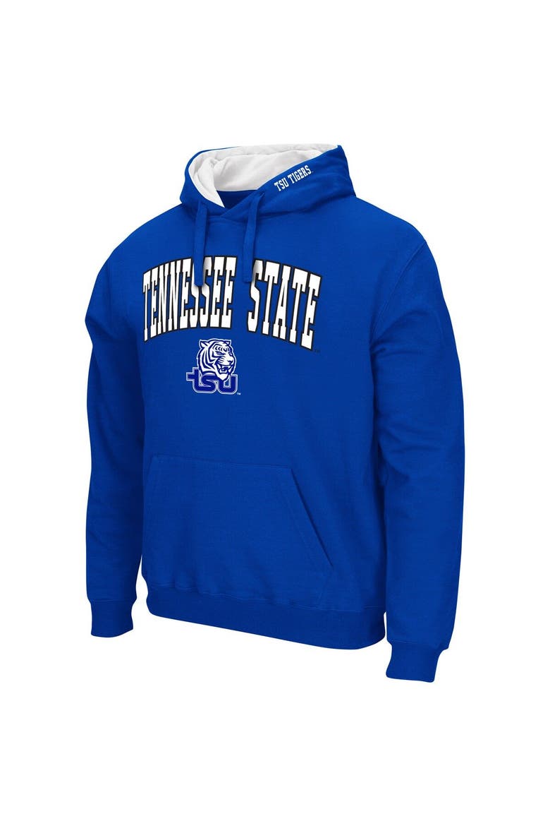Men's Colosseum Royal Tennessee State Tigers Arch & Logo 3.0 Pullover Hoodie, Alternate, color, Royal