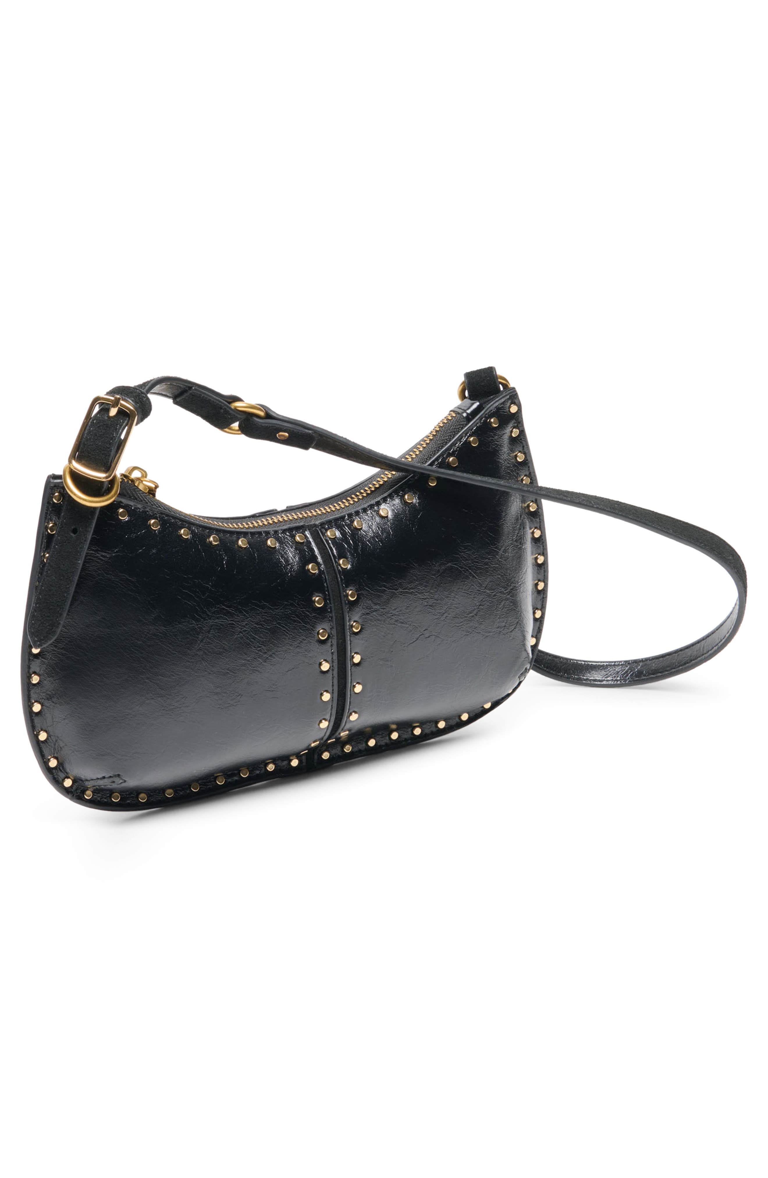 Axelle Faux Leather Baguette Bag, Alternate, color, BLACK