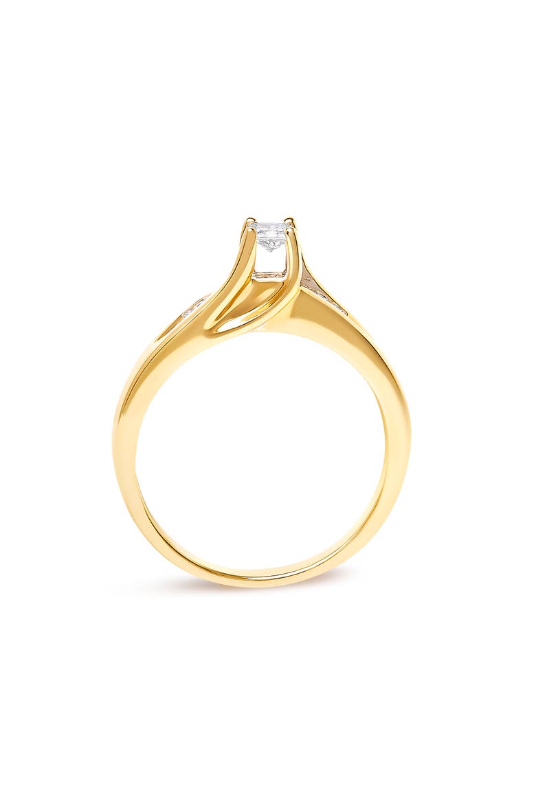 14K Yellow Gold 1/4 Cttw Princess Cut Diamond Engagement Ring, Alternate, color, Yellow Gold