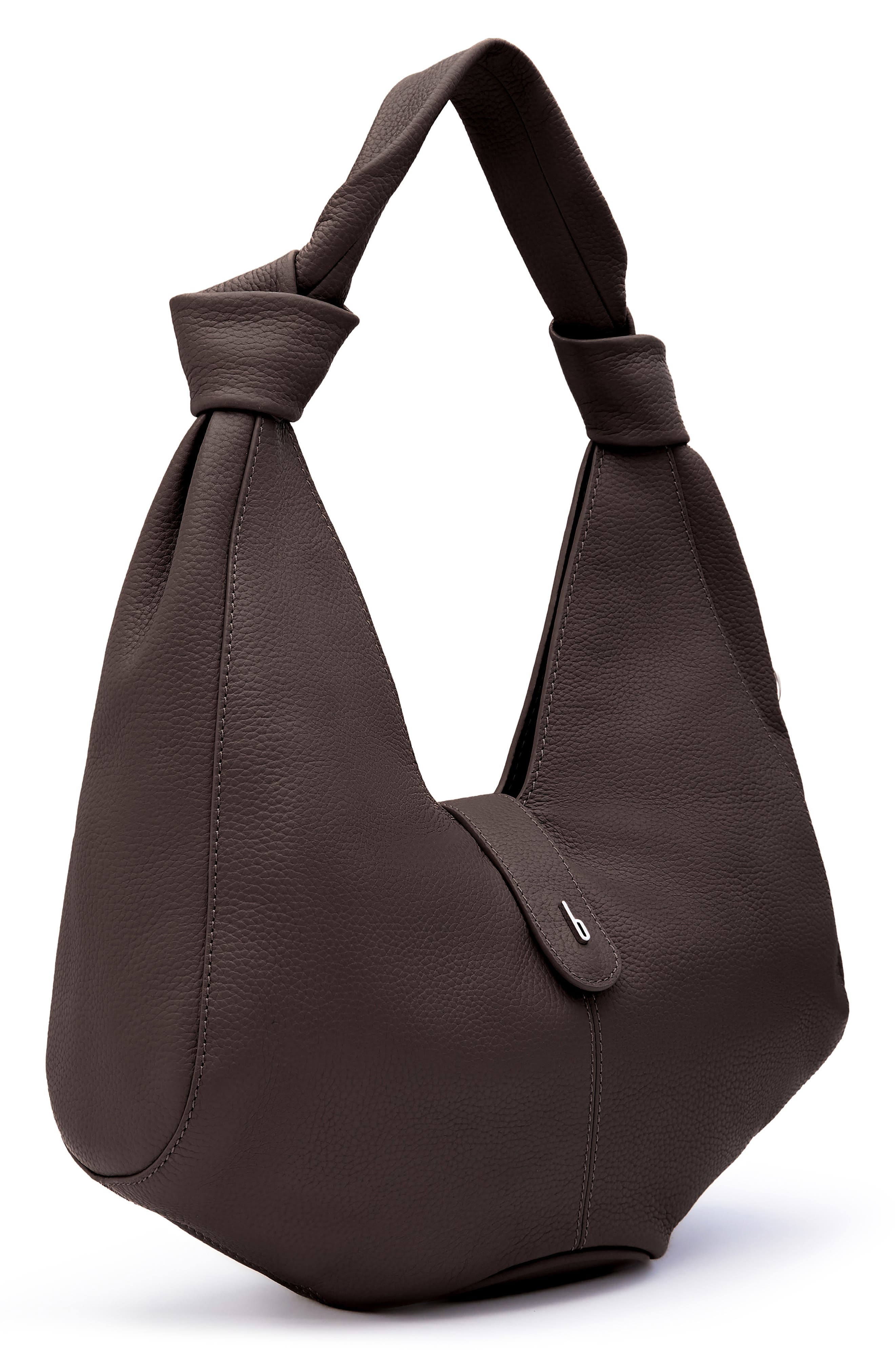 behno Nelli Pebble Leather Hobo Bag, Alternate, color, Cacao