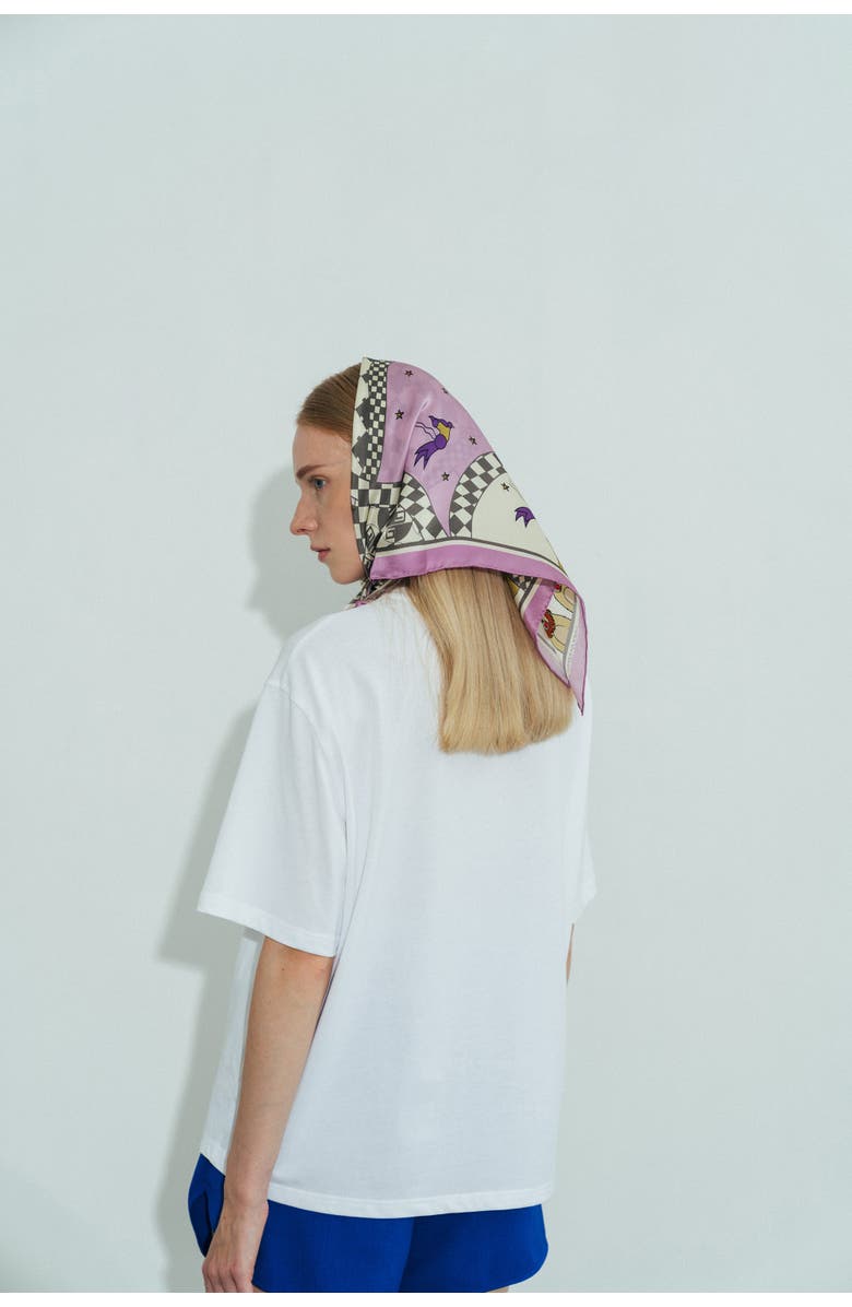 Lost Pattern "Journey" Silk Scarf by SHANTALL LACAYO, Alternate, color, Lavender