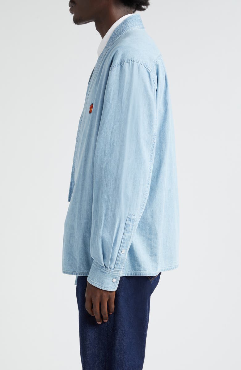 KENZO Cotton Denim Kimono Jacket, Alternate, color, 