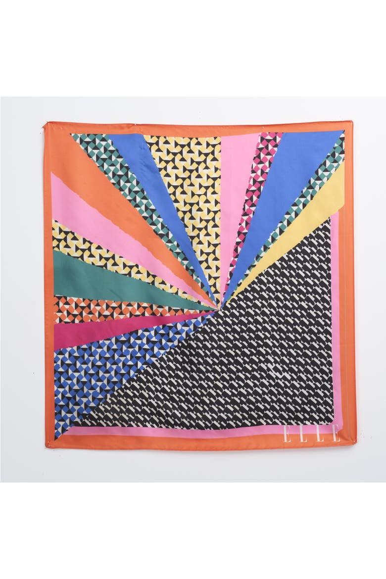 Printed Satin Scarf, Main, color, MULTI