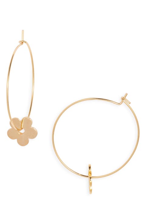 Daisy Flower Hoop Earrings