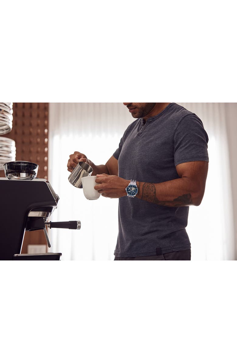 BULOVA Marine Star Series A Bracelet Watch, 45mm, Alternate, color, Blue/ Silver