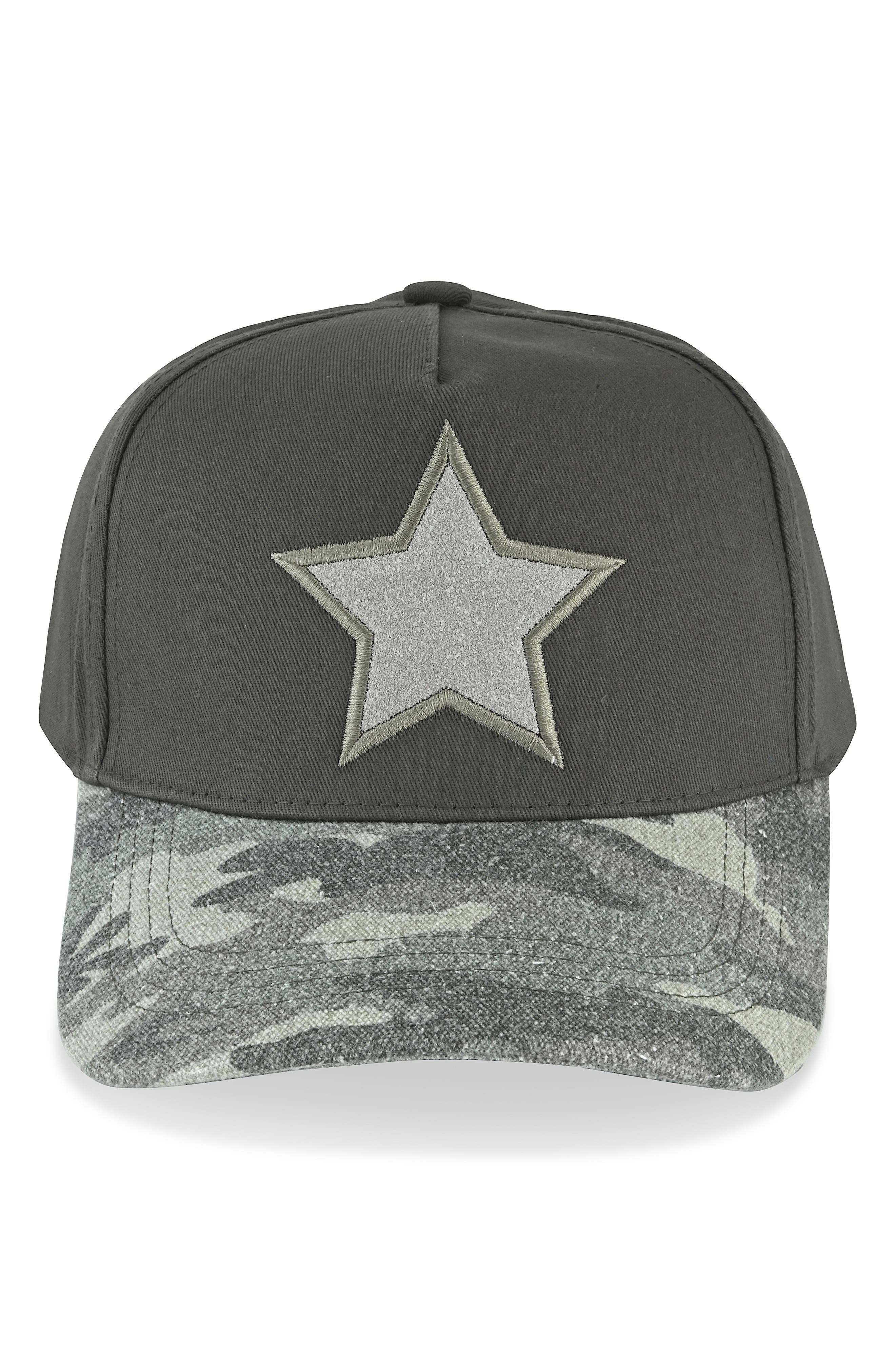 Embroidered Star Patch Baseball Cap