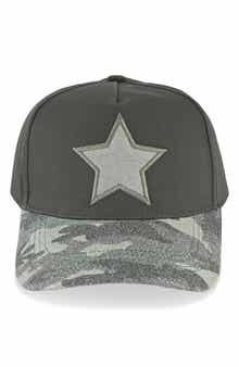 Embroidered Star Patch Baseball Cap