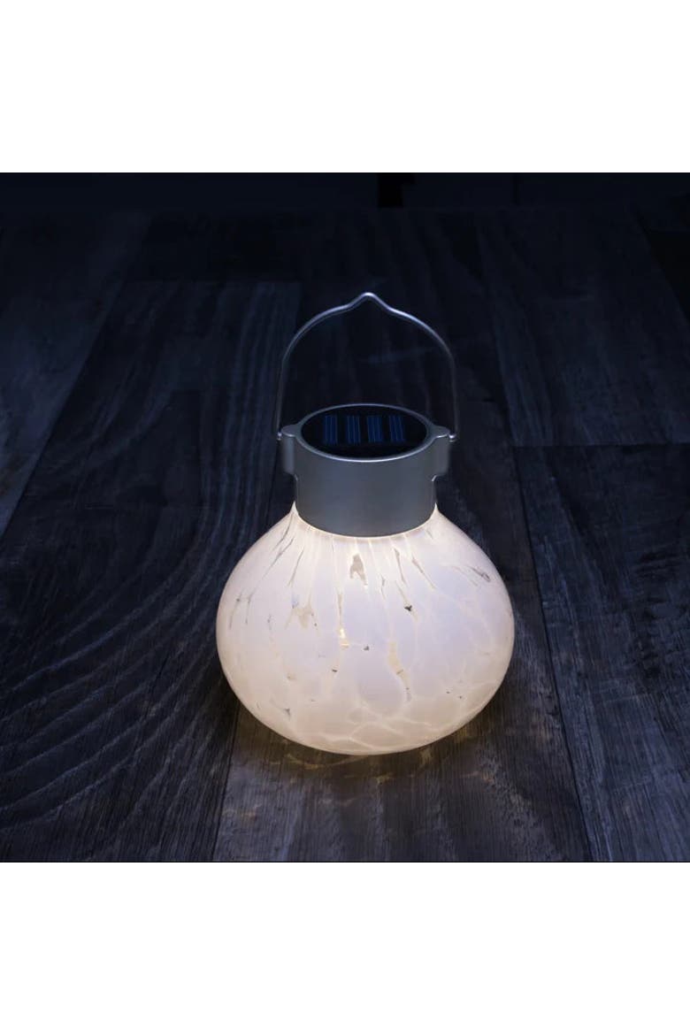 Solar Tea Lantern Handblown Glass 3-pack, Alternate, color, White
