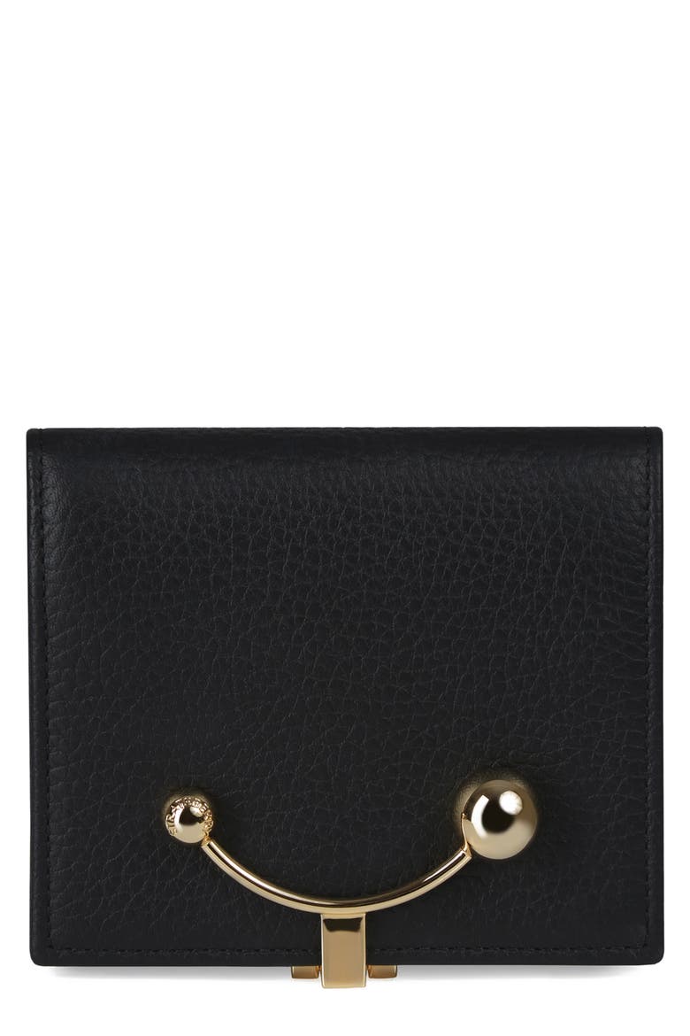 Crescent Leather Bifold Wallet, Main, color, BLACK
