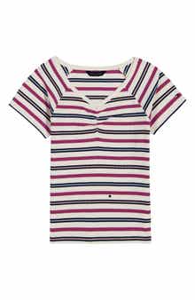 Kids' Striped Rib Ruched Raglan T-Shirt