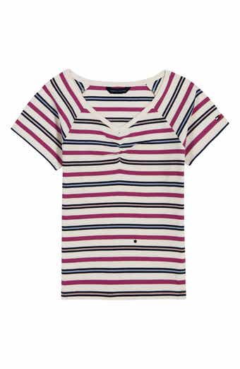 Kids' Striped Rib Ruched Raglan T-Shirt