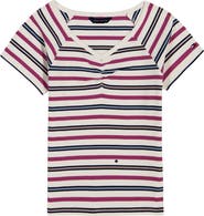 Tommy Hilfiger Kids' Striped Rib Ruched Raglan T-Shirt