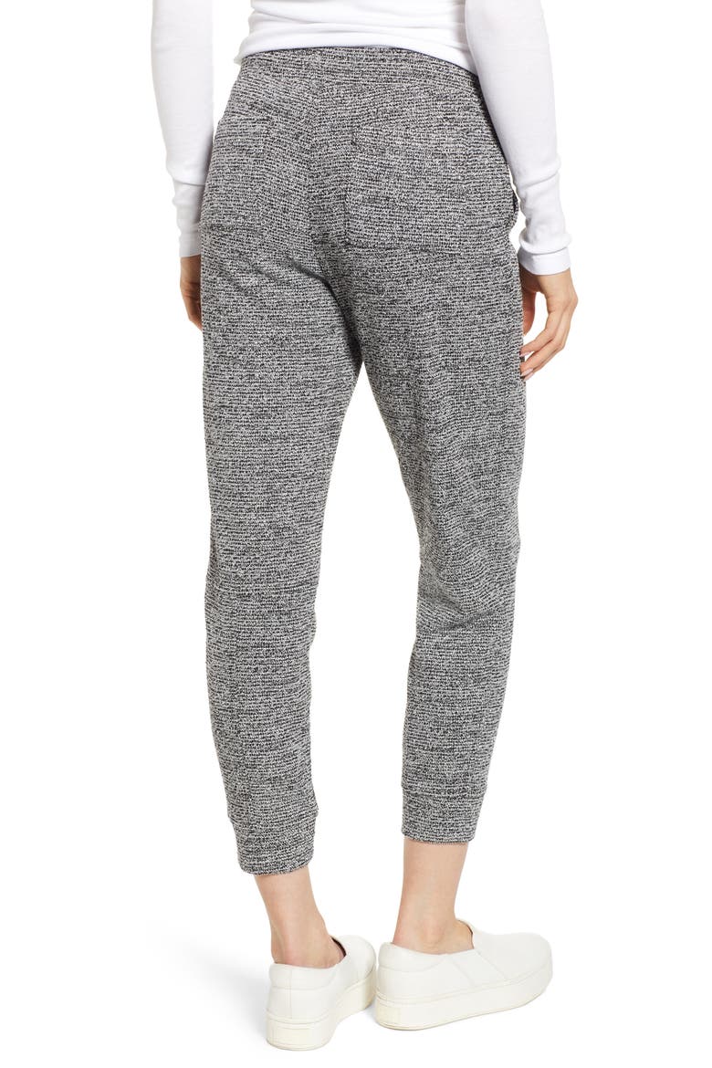 Bouclé Tweed Sweatpants, Alternate, color, BLACK