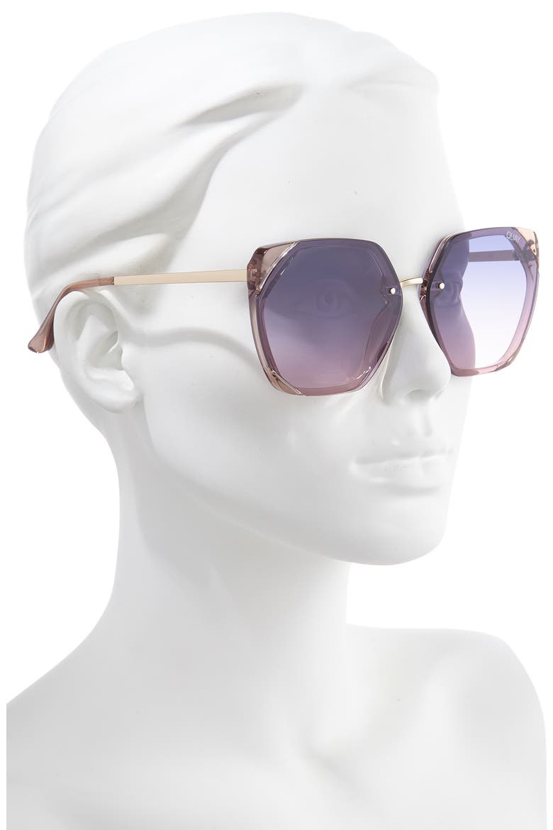 Australia VIP 58mm Gradient Geometric Sunglasses, Alternate, color, PINK/ NAVY PINK
