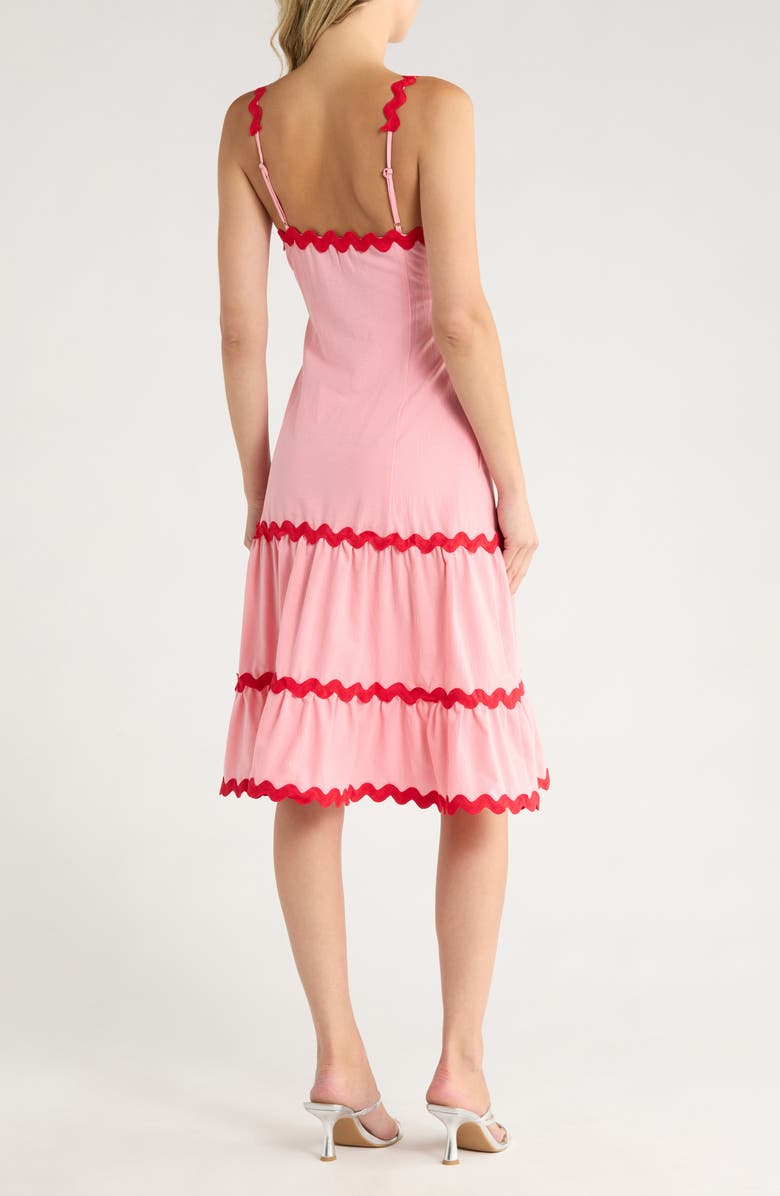 AREA STARS Ana Ric-Rac Ribbon Midi Dress, Alternate, color, Pink