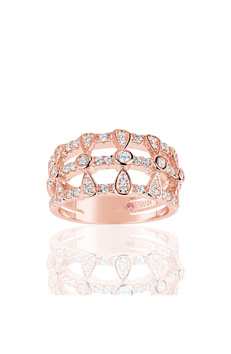 SUZY LEVIAN Three Row Multishape Ring, Main, color, Rose