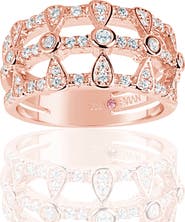 SUZY LEVIAN Three Row Multishape Ring
