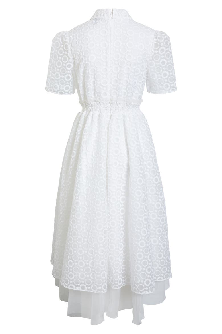 x Atlantic-Pacific Sheer Floral Bow Midi Dress, Alternate, color, WHITE