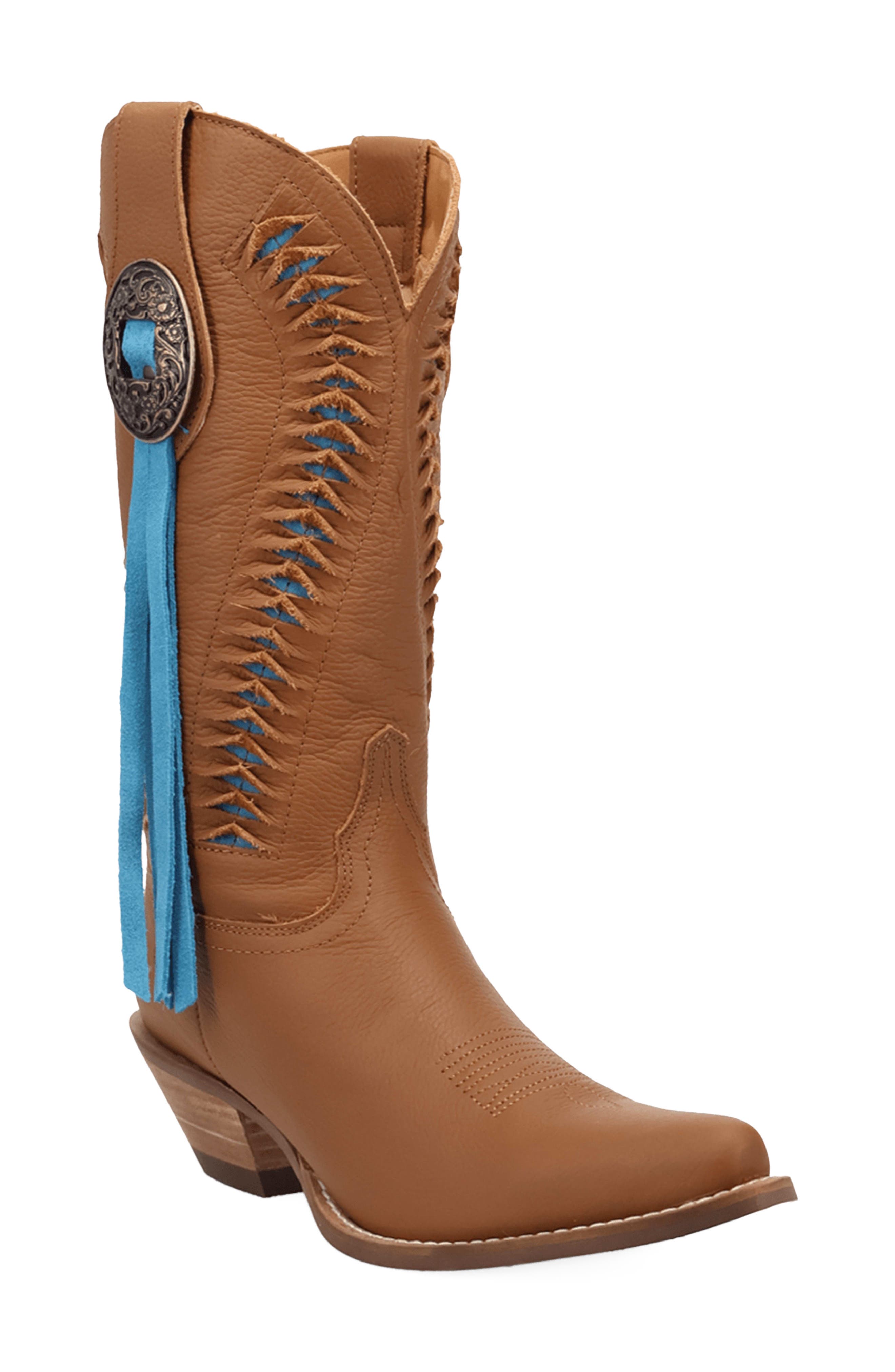 Marrakesh Leather Western Boot, Main, color, BROWN