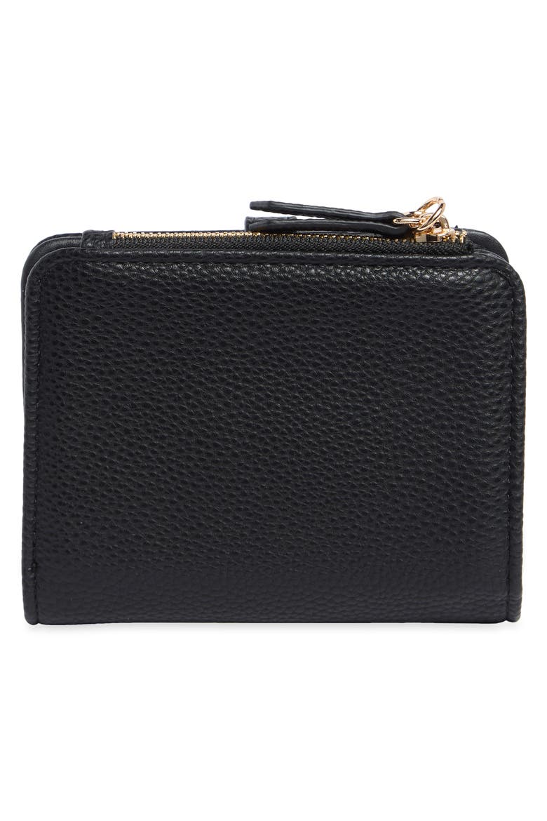 Faux Leather Bifold Wallet, Alternate, color, BLACK / GINGHAM BOWS