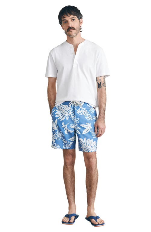 Faherty Surf Rider Sunwashed Board Shorts In Sky Floral