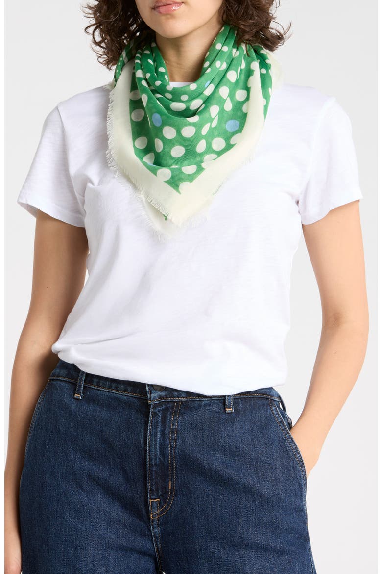 Polka Dot Scarf, Main, color, GREEN